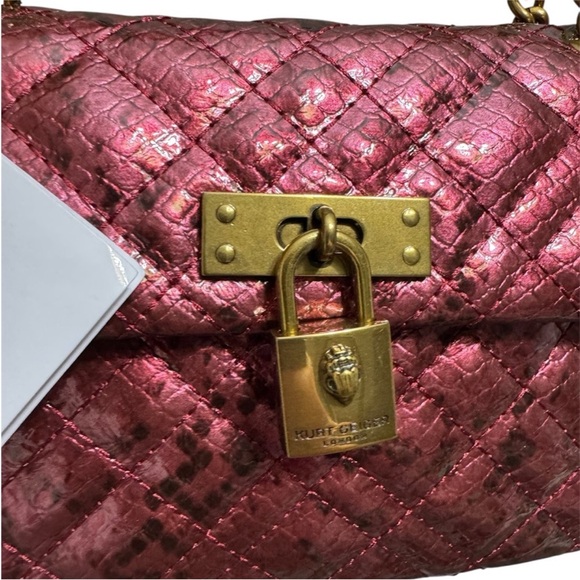 Kurt Geiger Mini Brixton Lock Bag Red Comb - Picture 3 of 13